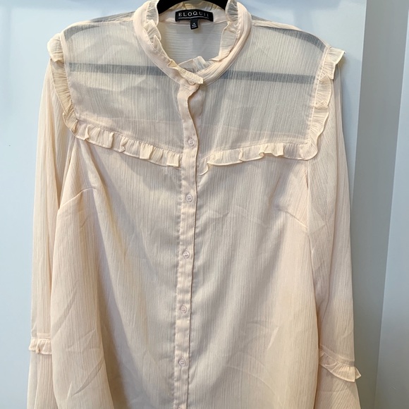 Eloquii peach blush blouse - Picture 1 of 4